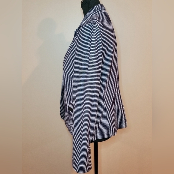 TOMMY HILFIGER Blazer, Navy Blue and White Stripes, Size Small - Picture 2 of 13